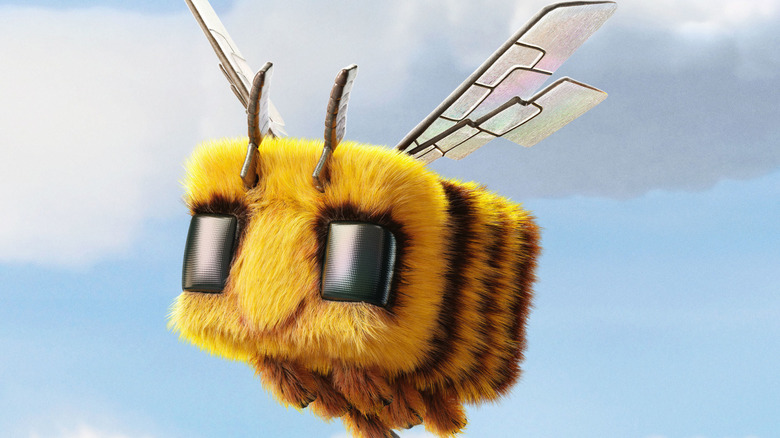 The bee on the poster for A Minecraft Movie
