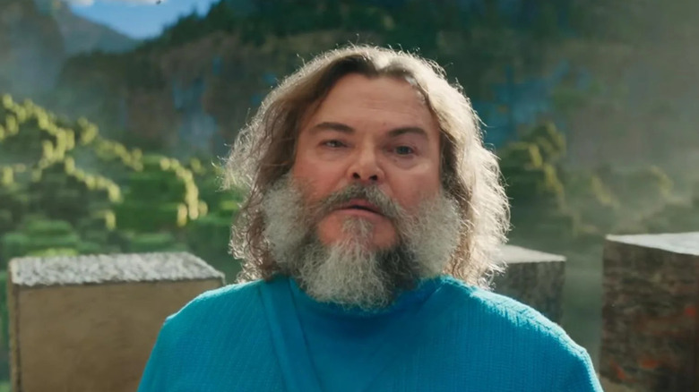 Jack Black's Steve revealing his name to the group in A Minecraft Movie