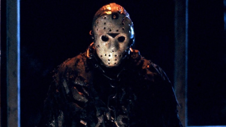 Jason Voorhees bursting through the window in Friday the 13th: The New Blood