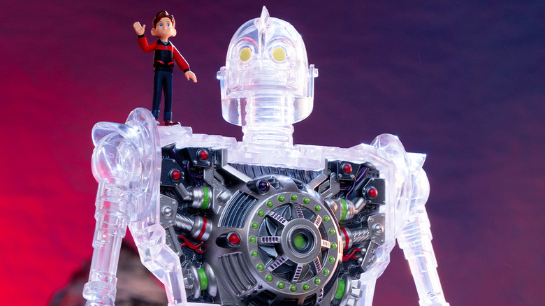 Iron Giant Super Cyborg X-Ray Action Figure with Hogarth on shoulder