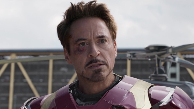 Iron Man with his helmet off in Captain America: Civil War