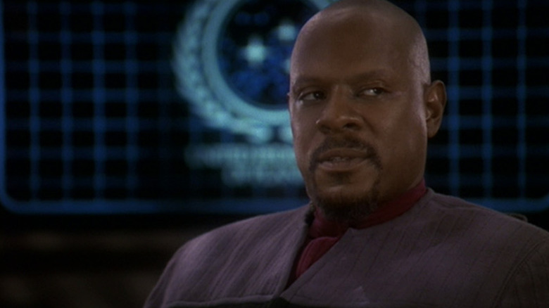 Captain Sisko in a situation room on Star Trek: Deep Space Nine
