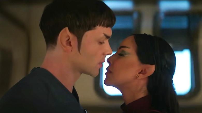 Ethan Peck and Gia Sandhu in Star Trek: Strange New Worlds