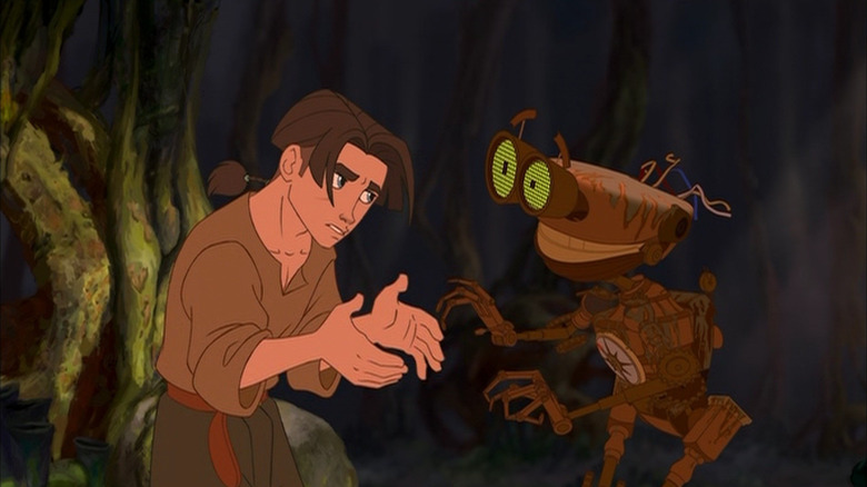 Treasure Planet characters warily approaching each other
