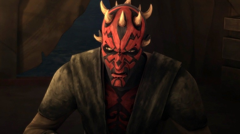 Darth Maul snarling at someone on Star Wars: The Clone Wars