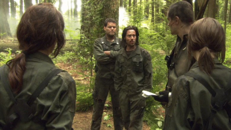 Battlestar Galactica, "Fragged," Seelix, Tyrol, Baltar, Crashdown, and Cally