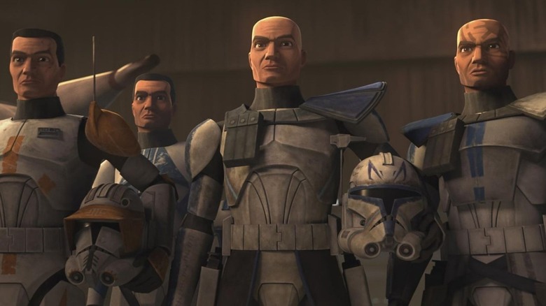 Clone troopers reporting for duty in Star Wars: The Clone Wars
