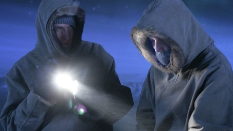 Colonel Cam Mitchell Wissam Carter explores the Arctic in Stargate: Continuity