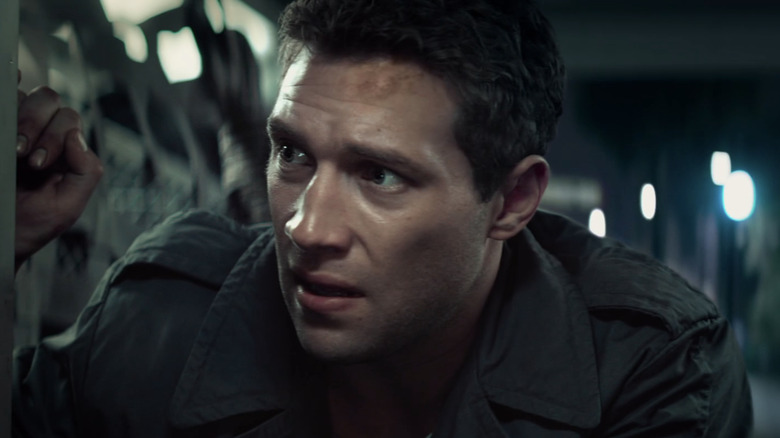 Kyle Reese looks from Jay Courtney to a corner in the finish Genisys