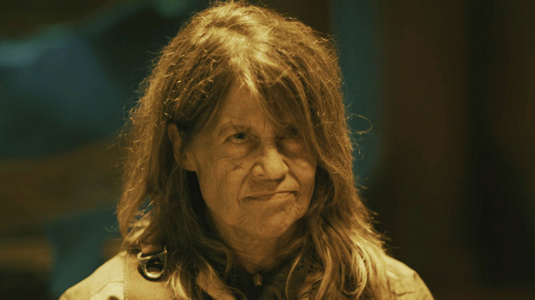 Linda Hamilton's Anya is seen in closeup in Osiris