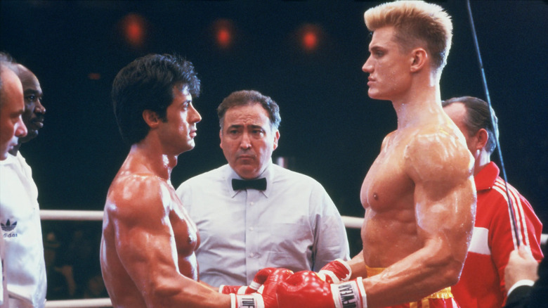 Rocky IV rocky and drago squaring off