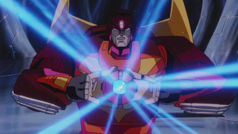 Rodimus Prime holding the Matrix in The Transformers: The Movie