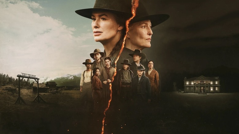 Lena Headey as Fiona Nolan and Gillian Anderson as Constance Van Ness on the poster for The Abandons