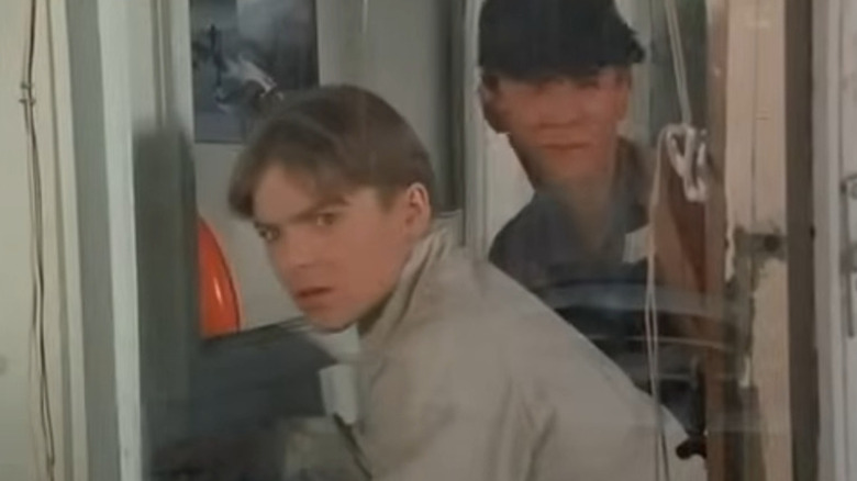 Chuck and a young Colt breaking into a store on The Fall Guy