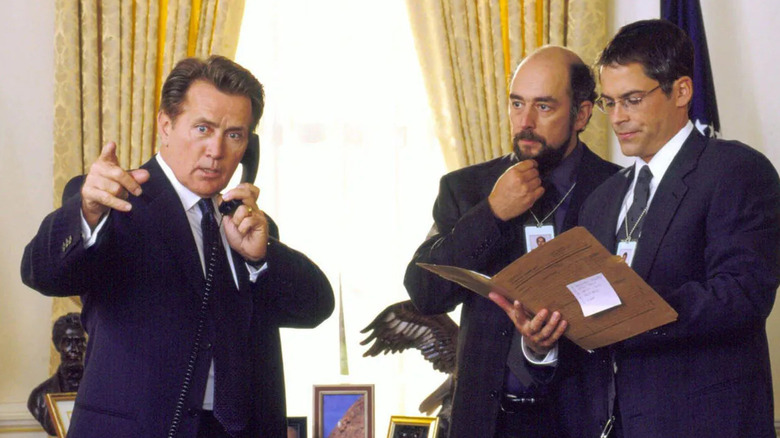 Martin Sheen pointing in The West Wing
