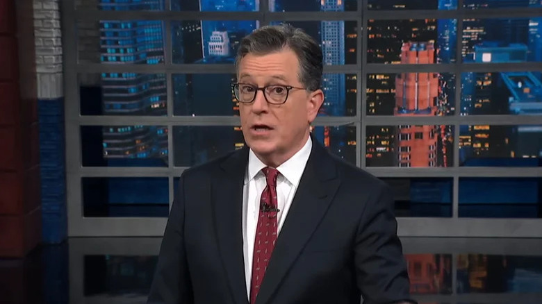 Stephen Colbert hosting The Late Show with Stephen Colbert