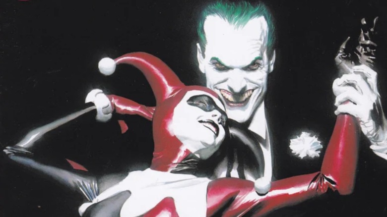 Alex Ross drawing of the Joker and Harley Quinn together