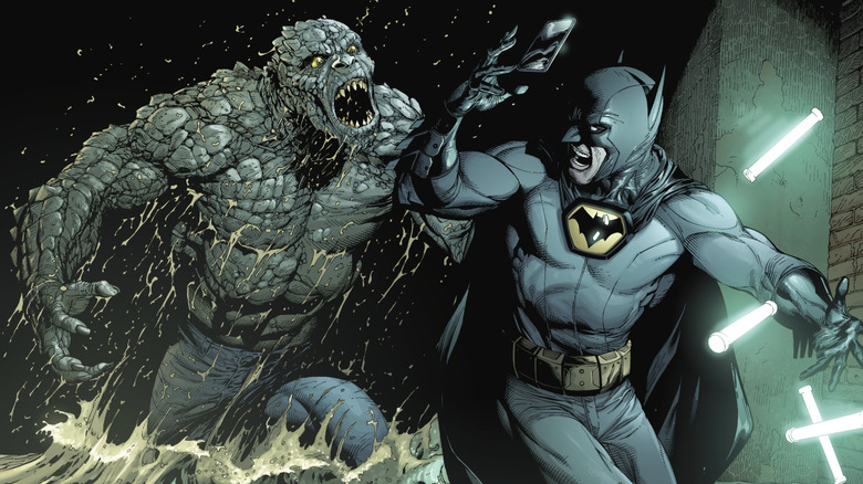 Batman: Earth One Volume 2, Killer Croc ambushes Batman in the sewers