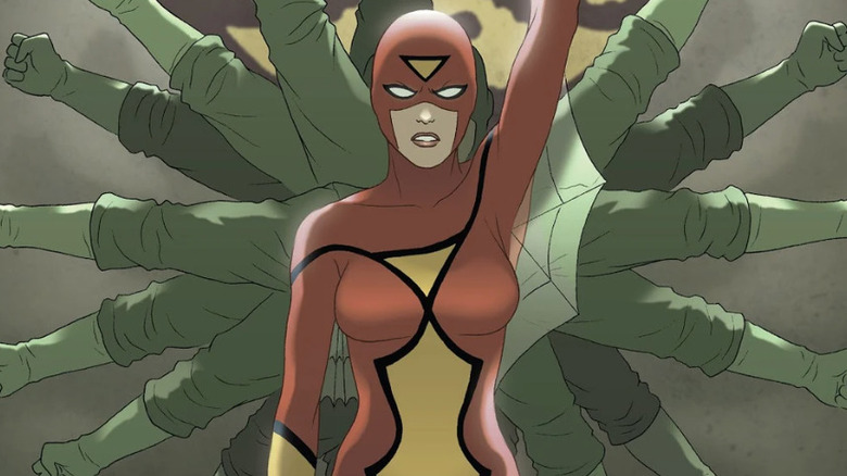 Spider-Woman on the cover of "Spider-Woman Origin" #2