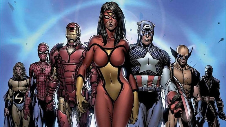 Spider-Woman and Marvel heroes