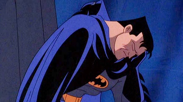 Batman looking distressed