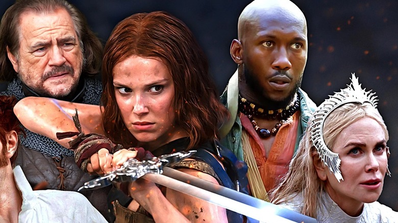 Brian Cox as Argyle in Braveheart, Millie Bobby Brown as Elodie in Damsel, Mahershala Ali as Mombasa in Predators, Nicole Kidman as Gudrun in The Northman