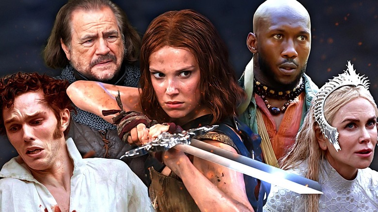 Brian Cox as Argyle in Braveheart, Millie Bobby Brown as Elodie in Damsel, Mahershala Ali as Mombasa in Predators, Nicole Kidman as Gudrun in The Northman