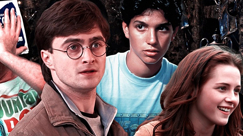 Daniel Radcliffe as Harry Potter in Harry Potter and the Deathly Hallows Part 2, Ralph Macchio as Daniel Larusso in The Karate Kid, and Kristen Stewart as Bella Swan in Twilight
