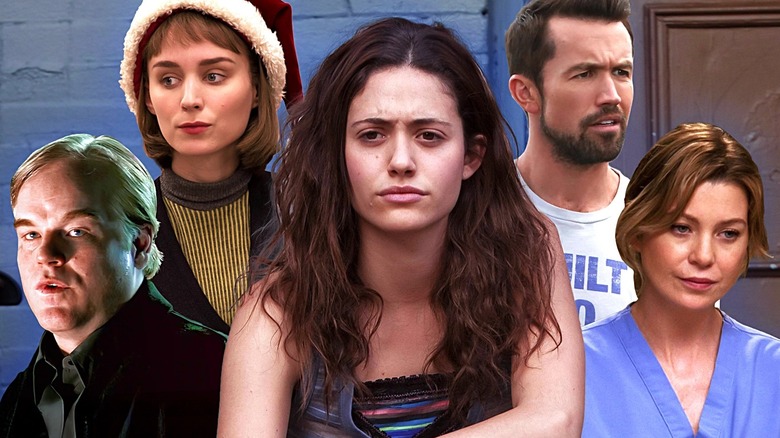 Philip Seymour Hoffman in Mission: Impossible 3, Rooney Mara in Carol, Rob McElhenney in It's Always Sunny in Philadelphia, Emmy Rossum in Shameless, and Ellen Pompeo in Grey's Anatomy