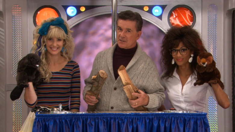 Cobie Smulders, Alan Thicke, and Nicole Scherzinger as Space Teens stars Robin Sparkles, Alan Thicke, and Jessica Glitter in How I Met Your Mother