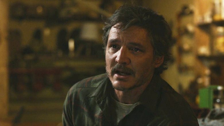 Pedro Pascal as Joel Miller crying in The Last of Us