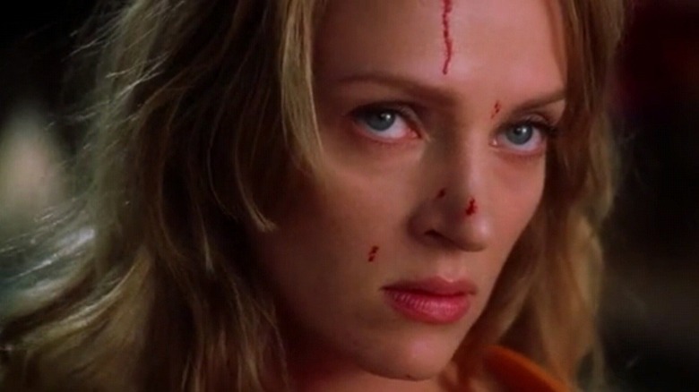Uma Thurman looking threatening as Beatrix "the Bride" Kiddo in Kill Bill