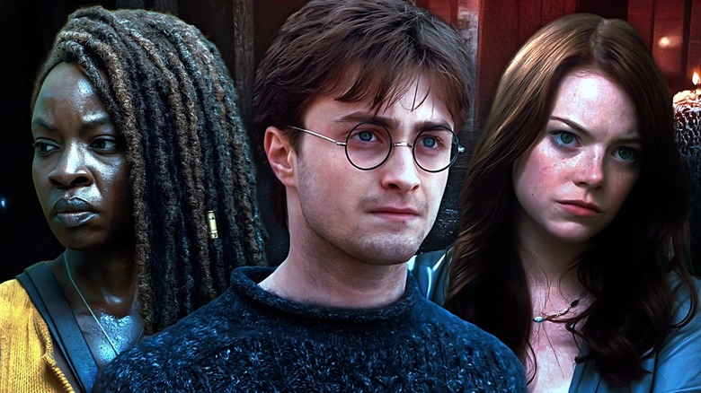 Daniel Radcliffe in Harry Potter and the Deathly Hallows, Emma Stone in Crazy Stupid Love, and Danai Gurira on The Walking Dead.