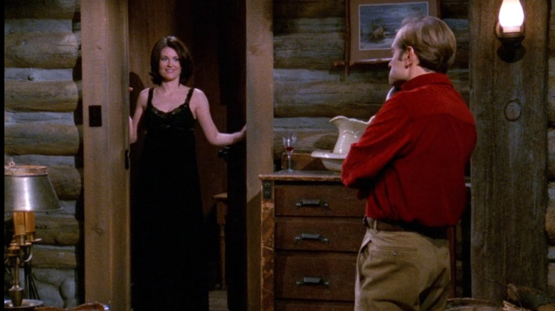 Megan Mullally and David Hyde Pierce prepare for bed in Frasier