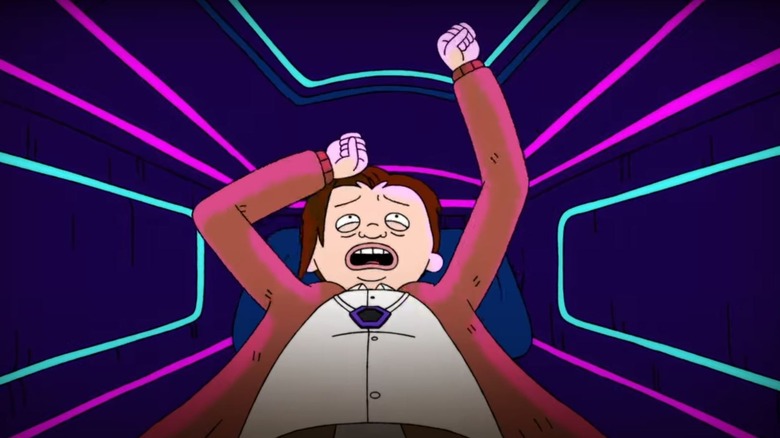 Tim Robinson as Uncle Pete inside a coffin on Teenage Euthanasia