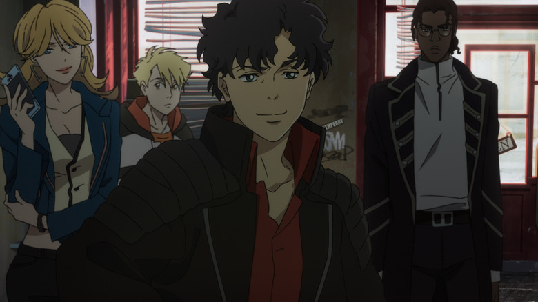 Lazarus anime (L-R): Christine, Leland, Axel, and Doug