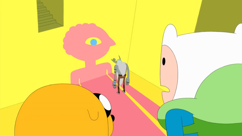 Finn and Jake watch Prismo trick the Lich on Adventure Time