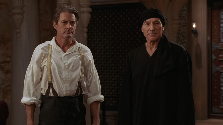 Kyle MacLachlan's Cyrus Smith stands beside Patrick Stewart's Captain Nemo in Mysterious Island