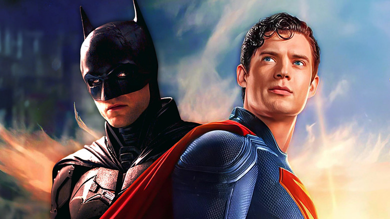 Composite image of Robert Pattinson as Batman and David Corenswet as Superman