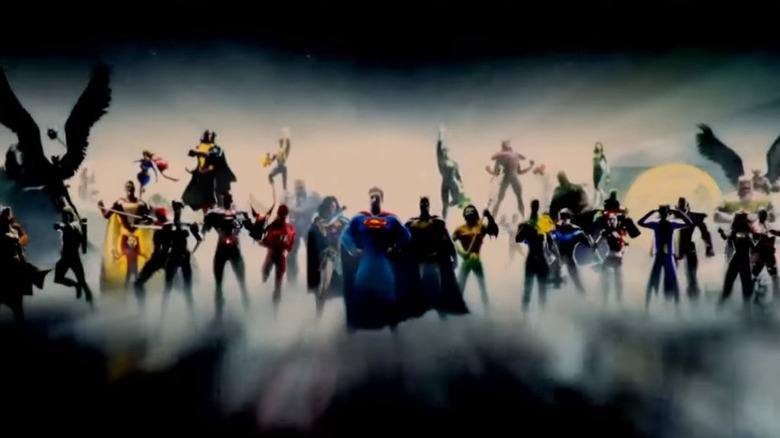 DC Extended Universe character line-up, including Shazam, Black Adam, Supergirl,  Wonder Woman, Superman, Batman, Green Lantern, Aquaman, Sinestro, Nightwing, Harley Quinn and the Joker