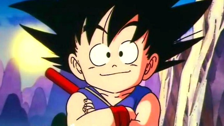 Dragon Ball Goku smiles and crosses arms