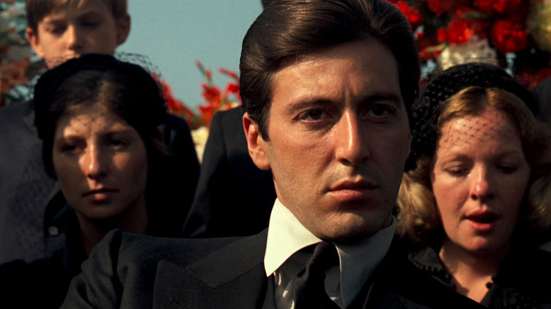 Al Pacino attends a funeral in The Godfather