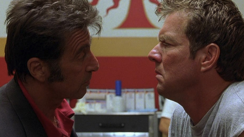 Al Pacino is face to face with Dennis Quaid's character in Any Given Sunday