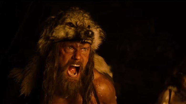 Alexander Skarsgård as Amleth, standing bloody in a village in the northman