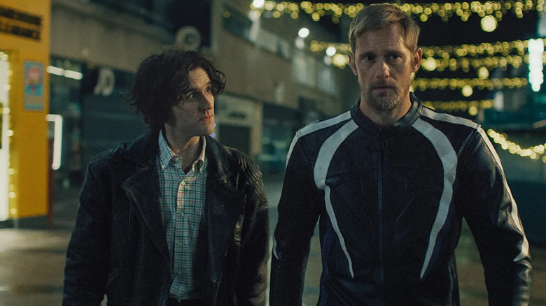 Harry Melling as Colin and Alexander Skarsgard as Ray in Pillion