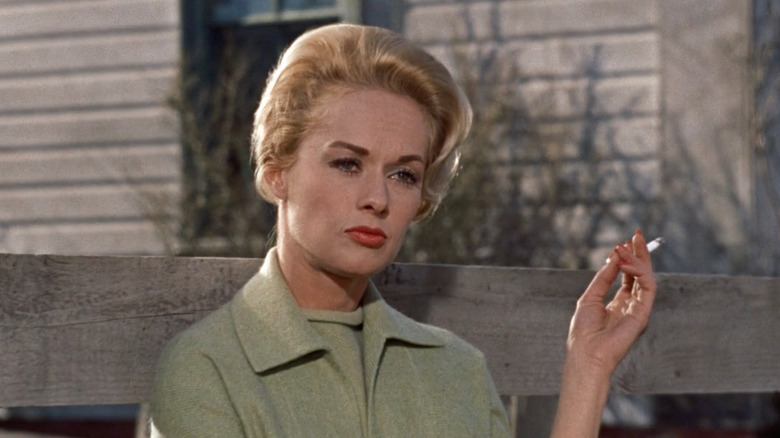 Tippi Hedren smokes cigarette
