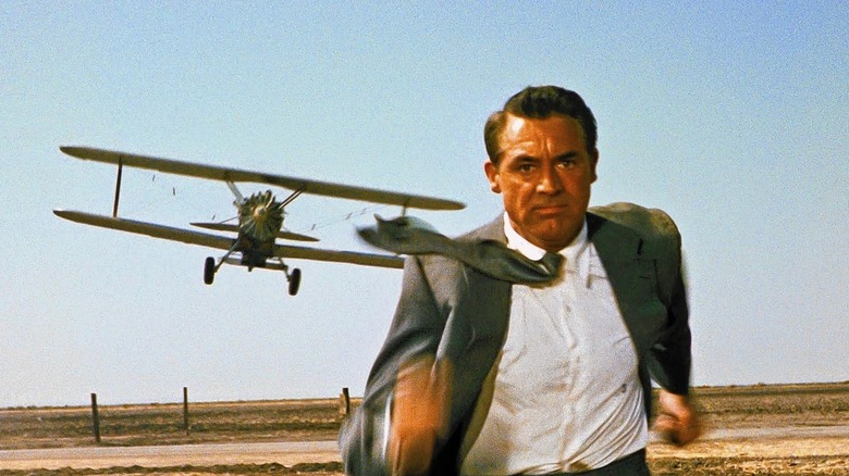 Cary Grant outruns plane