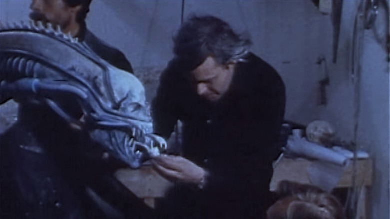H.R. Giger works on Xenomorph model