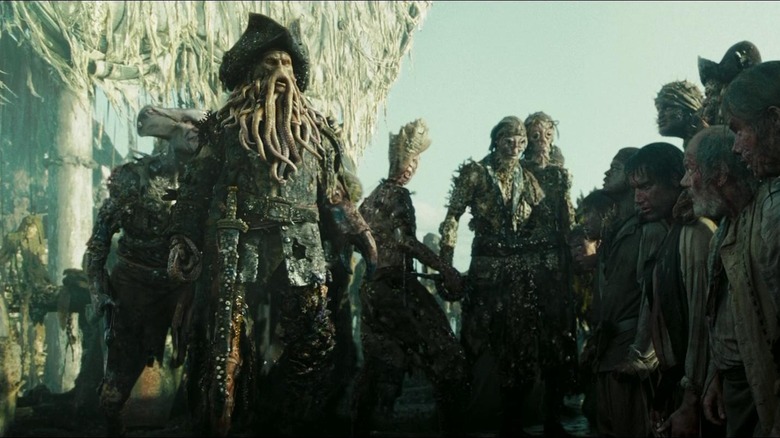 Bill Nighy as Davy Jones, addressing his crew in Pirates of the Caribbean Dead Man's Chest
