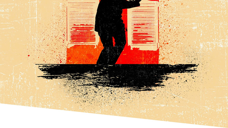 A cowboy approaches a saloon with his pistol drawn on the cover of Cities of the Plain